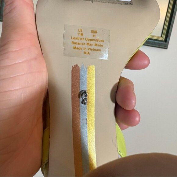 Sam Edelman Neon Yellow Block Heel Sandals NWT conditon - Picture 4 of 5